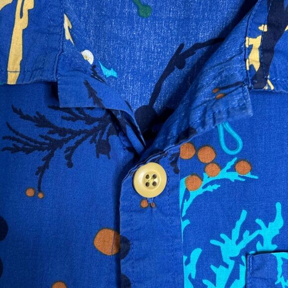 Topo Designs Men’s Small Tour Floral Custom Illustrated Print Button Down Shirt - Picture 4 of 11